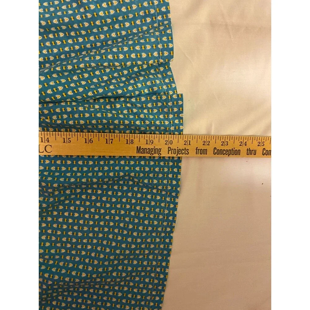 #5739 Womens Handmade Blue and Yellow Half Apron with Pockets